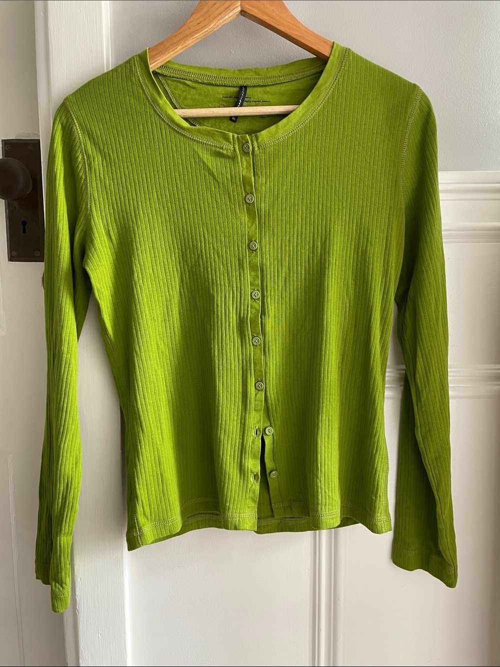 Naf & Naf green ribbed cardigan-Small